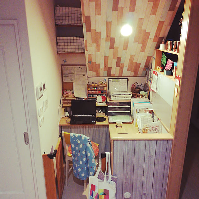 My Desk,山善すっきりヒーターモニター応募,階段下スペース,手作り棚,ごちゃごちゃですが…。,ママ'sピット,隠れ家 chiz3の部屋