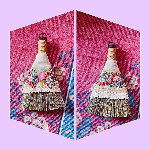 刺繍リボン,セリアのほうき,100均リメイク,10分でできる,100均,セリア,100均アイテム,100均大好き,Lounge y.hの部屋