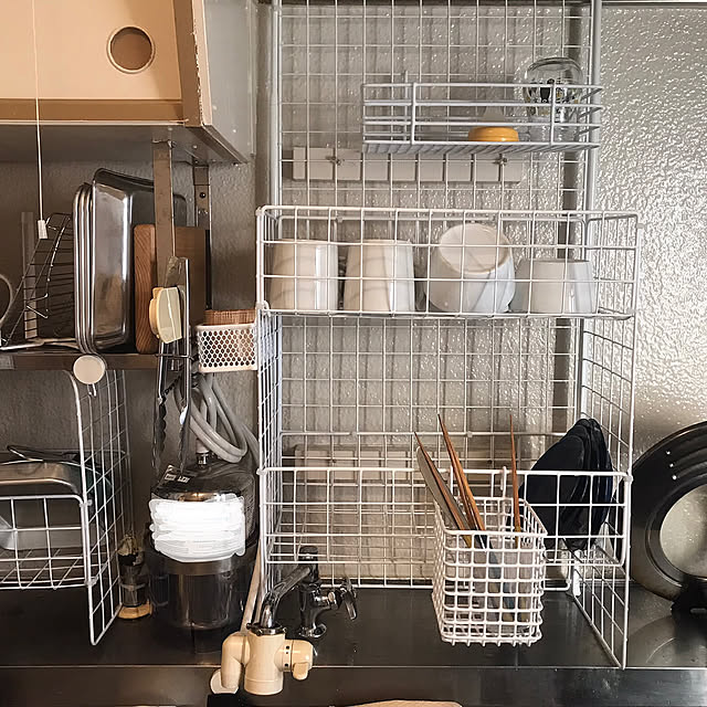 Kitchen,団地,ワイヤーネット,セリア,100均,ダイソー shirokumaの部屋