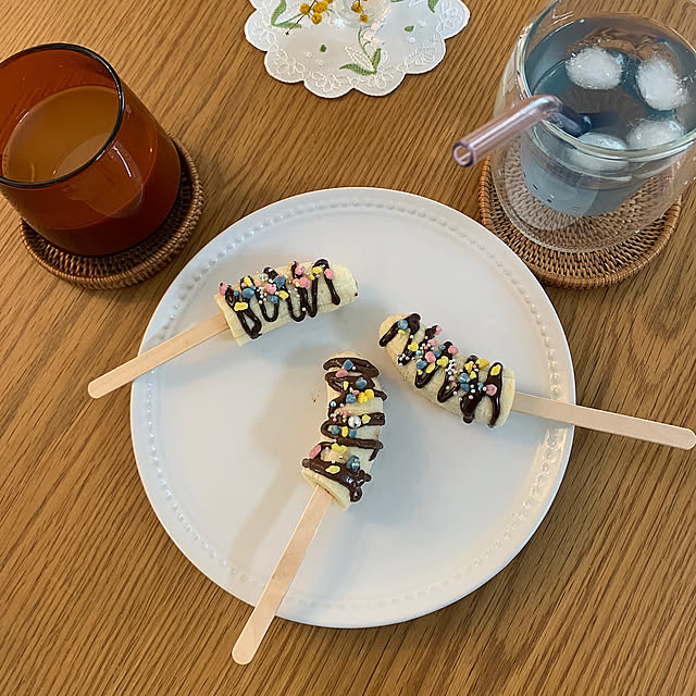 My Desk,カラースプレー,食べ物ばかりですみません,チョコバナナ,子どものいる暮らし,ダイソー,100均,セリア,子供と暮らす Minteaの部屋