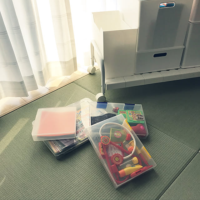 Lounge,おもちゃ収納,ファイルケース,暮らしの知恵,男の子と暮らす。,ニトリ,ローキャリー,ファイルボックス,インボックス,セリア minataasの部屋