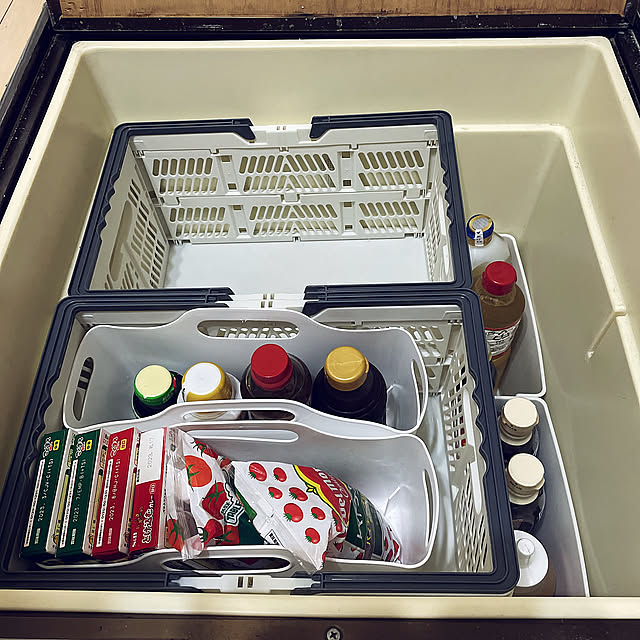 Standard Products,折りたたみコンテナ,床下収納,収納ボックス,収納グッズ,ストック収納,seria,Kitchen Yuhmamaの部屋