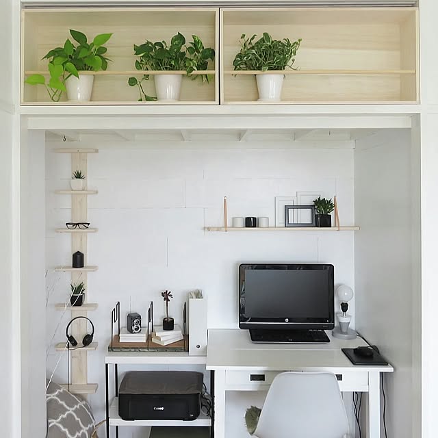 NO GREEN NO LIFE,Blogやってます♪,グリーンのある暮らし,グリーン,インスタ→achipetit,和室,DIY,白木,白,IKEA,ニトリ,LIMIA→ak3 で検索♪,押し入れ改造,押し入れ,棚DIY ak3の部屋
