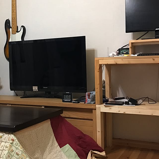 My Desk,パソコンデスクDIY,スタンディングデスク,DIY,テレビ周り,ニトリ こたつ,コタツカバーハンドメイド michicoの部屋