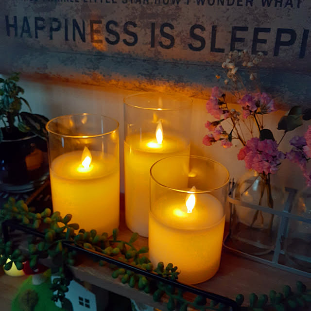 My Shelf,RoomClipショッピング,2022.4.19,おうち時間,見てくれてありがとう♡,DIY,キャンドルライト,LEDキャンドルライト,リモコン付き,nonさんのまねっこ,癒し naoporonの部屋