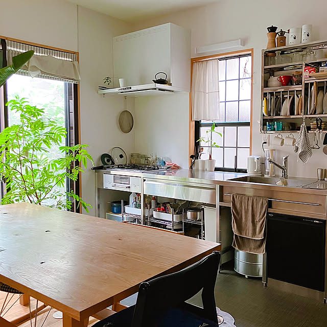 Kitchen,すっきり暮らす,ステンレスキッチン,リノベーション,ダイニング,インディアンキッチンラック akanekoの部屋