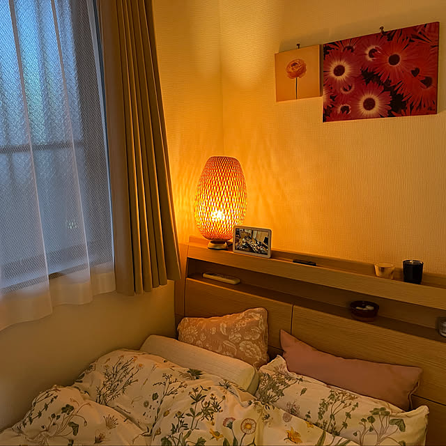 IKEAで購入,IKEA,IKEA 照明,IKEAのクッション,ニトリのベッド,Bedroom saya.hayaの部屋