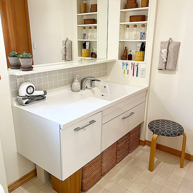 Bathroom,洗面所のインテリア,洗面所 収納,洗面所,モニター応募投稿,北欧インテリア,すっきり暮らす,シンプルな暮らし,ミナペルホネンタンバリン ma.home___の部屋