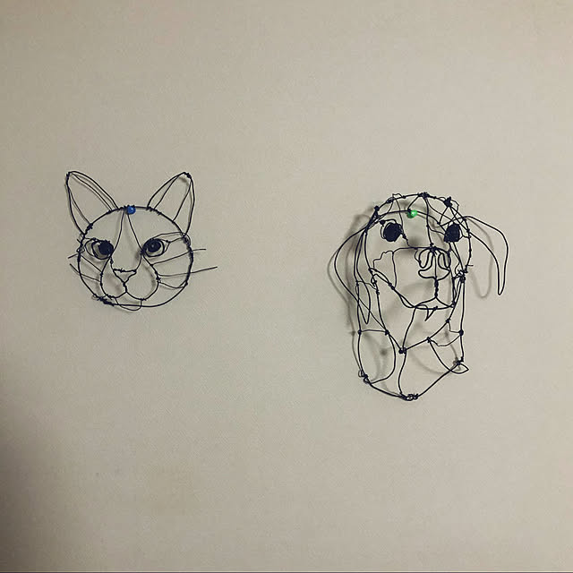 猫,犬,壁掛け,手作り,ワイヤークラフト初心者,ワイヤーアート,中古マンション,中古物件,On Walls,ワイヤークラフト,ハンドメイド Sの部屋