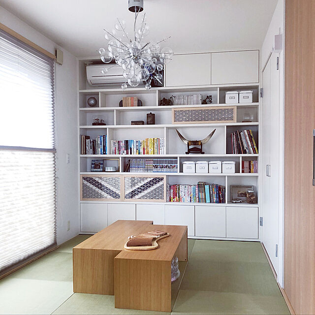和室,壁一面の本棚,本棚,Lounge luv_asakoの部屋