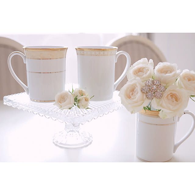 Lounge,薔薇,ローズ,ビジュー,花のある暮らし,マグカップ,Noritake,インスタ→yui.sasaki024 Yui_heartの部屋