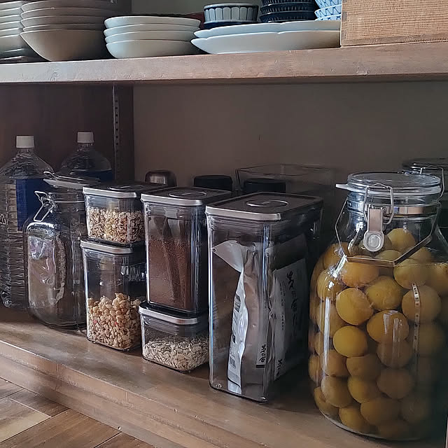 Kitchen,OXO,OXOポップコンテナ,オクソー,2022.7.30,造作棚,オープン収納,お付き合い下さりありがとうございます,モニターpic⑤,コメントスルーで大丈夫です hana-の部屋