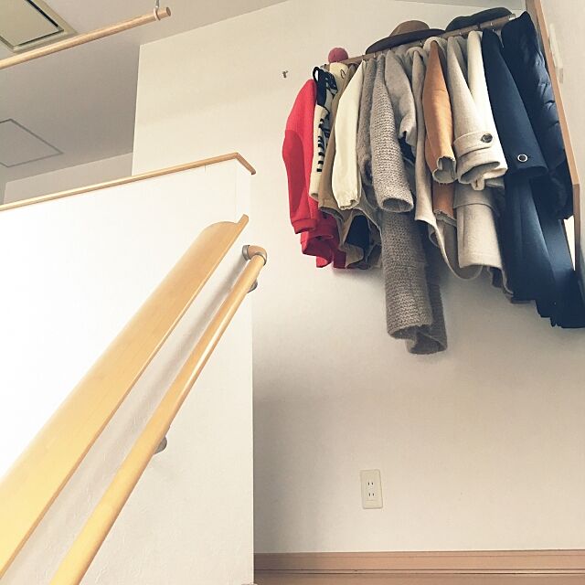 DIY,せまいおうち,クローゼット,On Walls,コート掛け,廊下 sakurayurariの部屋