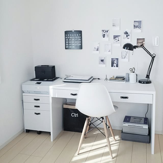 My Desk,白黒,モノトーン,IKEA,ラガハウス,Instagramやってます,momohome500,パソコンスペース,パソコンデスク momohome500の部屋