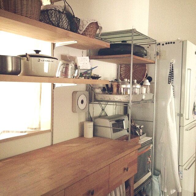 Kitchen,見せる収納,Muji,手作り家具,ル・クルーゼ,ルクルーゼ,無印良品 mado__の部屋