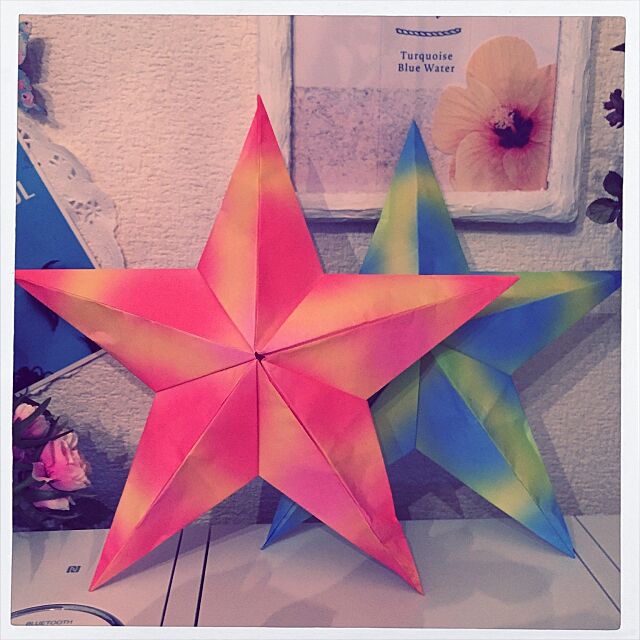 Bedroom,折り紙で作った星☆,セリア,ハンドメイド Sonokoの部屋