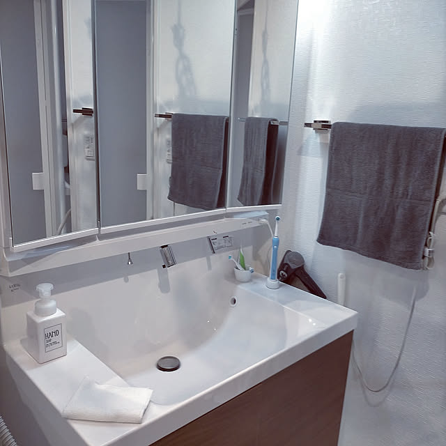 Bathroom,ルーティーン,ついで掃除,男前,モノトーン好き,無印良品 SACHIの部屋