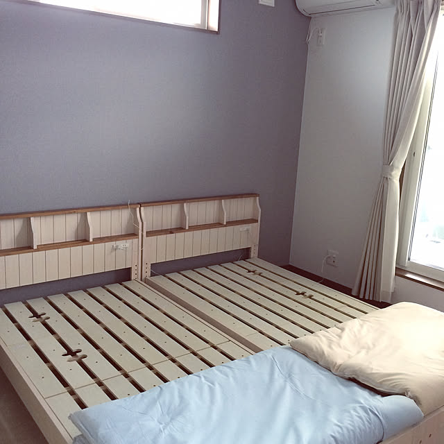 Bedroom,カントリー,寝室,敷き布団,すのこベッド,すのこ,ニトリ chippiの部屋