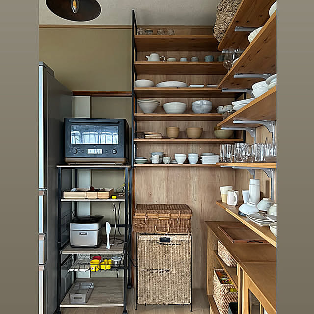 Kitchen,ZOJIRUSHI,STAN.のある暮らし,棚DIY,ディスプレイ,ありがとう,壁紙DIY,おうちを好きになる,すっきりと暮らす,いつもボチボチ,DIY棚,暮らしやすく,壁面収納,オーブンレンジモニター,STAN.,象印モニター,オーブンレンジ hashimaの部屋
