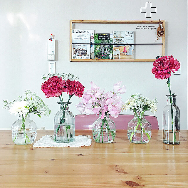 My Desk,コストコの花,ブックシェルフDIY,花のある暮らし Yayoiの部屋