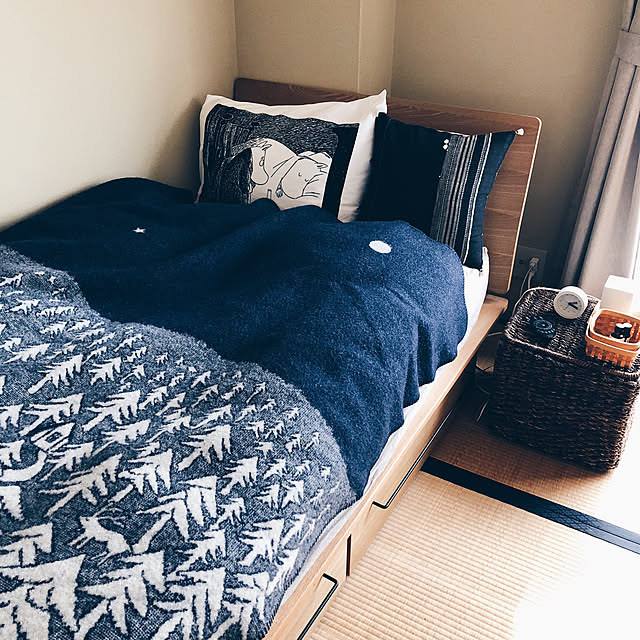 Bedroom,和室,無印良品,ムーミン,一人暮らし,1LDK,賃貸,クリッパン×ミナペルホネン,イベント投稿用,連投すみません zumi08xxの部屋