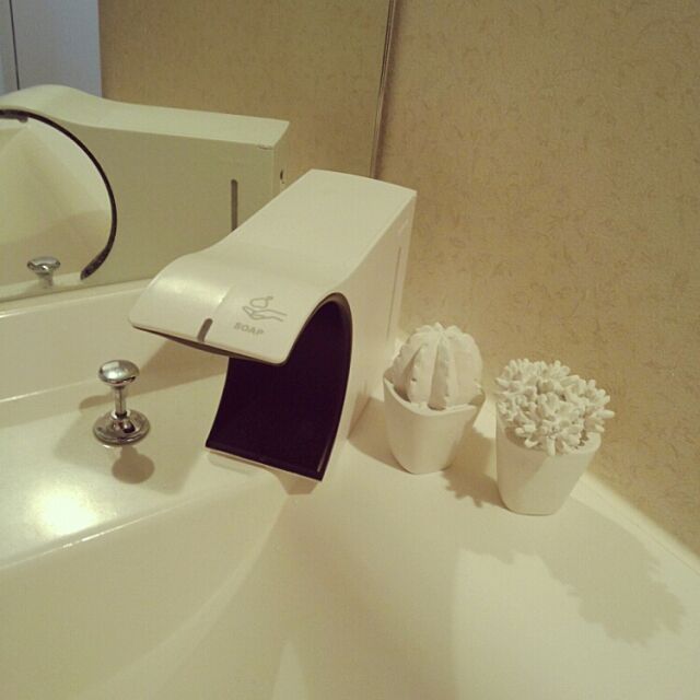 Bathroom,白黒,ソープディスペンサー,ノータッチ式,Francfranc,カメラマークずっと出てる,ホテルライク amisukeの部屋