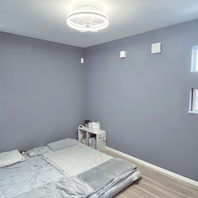Bedroom,Nクール寝具,ニトリ,寝室,サーキュライト,夏の暮らし準備,シーリングファンライト sallyの部屋