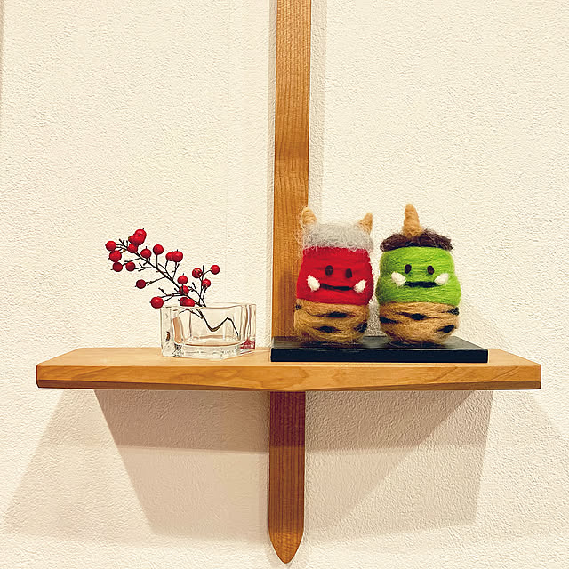 高塚和則 壁掛け棚,節分ディスプレイ,節分インテリア,羊毛フェルト,ハンドメイド,NO RC NO LIFE☻*,RCの出会いに感謝♡,子どもと暮らす,見てくださって感謝です♡,平凡な毎日に感謝◡̈♥︎,ナチュラルインテリア,ディスプレイ棚,My Shelf,ダイソー,節分,刺し疲れました_( _´ω`)_ ha_ru76の部屋