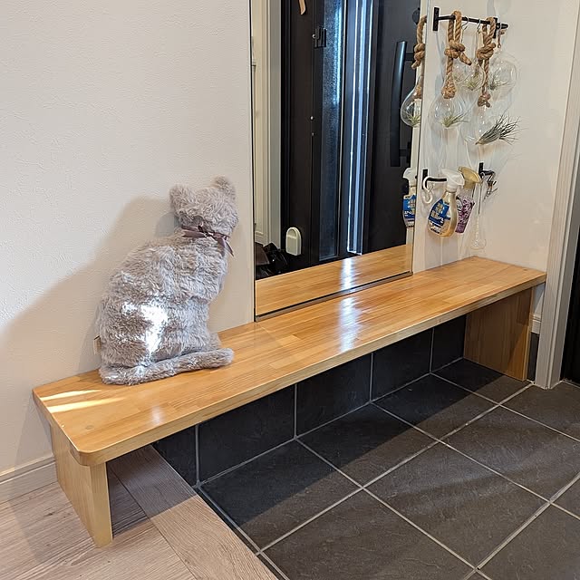 お気に入りの場所,狭小住宅,ローコスト住宅,猫と暮らす家,猫大好き❤️,手作り玄関ベンチ,玄関ベンチDIY,玄関ベンチ,Entrance kohakuの部屋