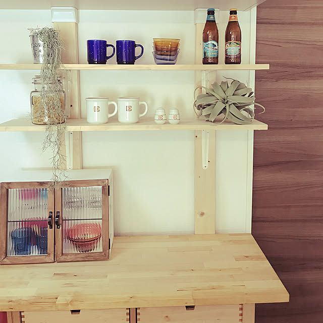 Kitchen,2×4,IKEA,ナチュラル,DIY,西海岸インテリア憧れる,ロンハーマン大好き,3COINS,スパニッシュモス,ミニ模様替え Mikapuの部屋