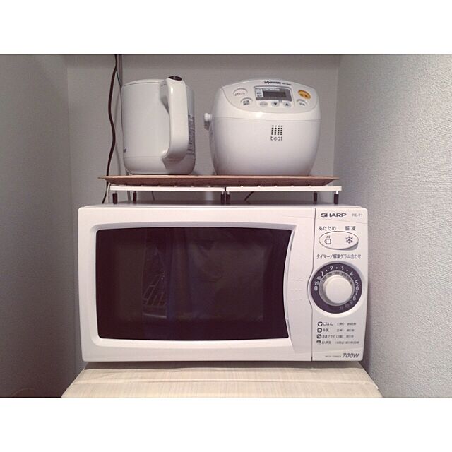Kitchen,電気ケトル,炊飯器,電子レンジ,冷蔵庫上,冷蔵庫の上 yuikamの部屋