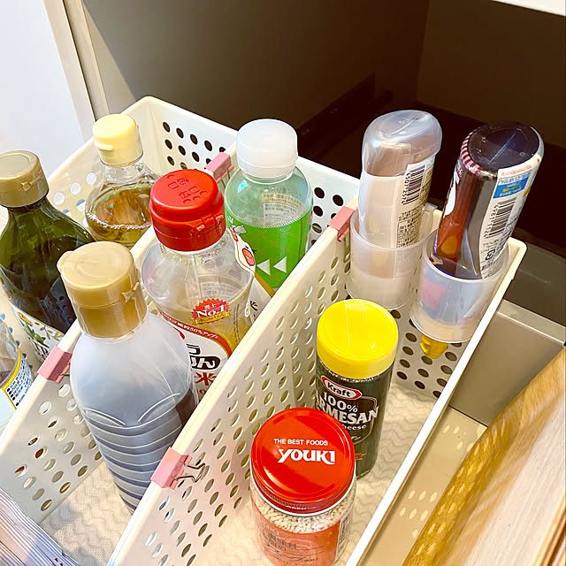 キッチンの引き出し,マヨケチャホルダー,調味料収納,収納,お料理はそこそこに,100均,セリア,ダブルクリップ,収納アイデア,イベント参加,カット式台ふきん,クリップ活用法,Kitchen,連投すみません,粉チーズは常温,調味料はそのまま使う派 sasaeriの部屋
