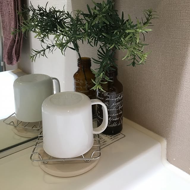 Bathroom,洗面台,ステンレスボトルラック,珪藻土コースター,いなざうるす屋さん,キャンドゥ youの部屋