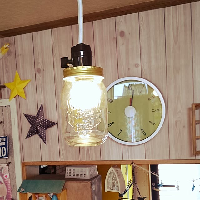 On Walls,メイソンジャーライト,DIY,セリア,ペンダントライト maiの部屋