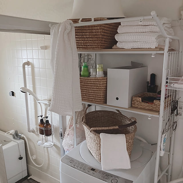 無印良品,生活感丸出し,ワッフルタオル,今治タオル,日用品,一人暮らし,UR賃貸,団地暮らし,コメントお気遣いなく♡,イベント参加,Bathroom,雨で写真が暗い(￣▽￣;) maatonaの部屋
