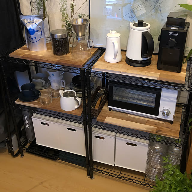 収納,1K 1人暮らし,せまくても諦めない！,家電は白,ワンルーム,1K,観葉植物,一人暮らし,モノトーン,おうち時間,照明,カフェ風,北欧,新生活,雑貨,My Shelf soyota.の部屋