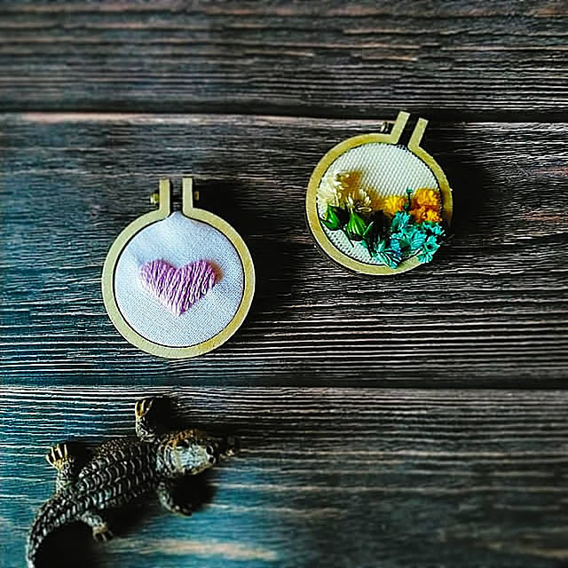 My Desk,10分でできる,セリア,ミニチュア刺繍枠,刺繍,ミニチュア,100均,100均リメイク waniwaniの部屋