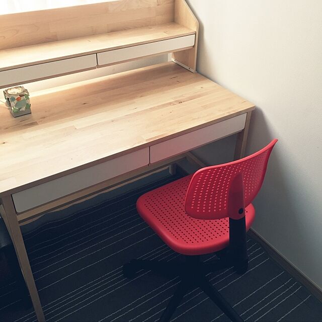 My Desk,小学校入学準備,シーグラスランプ,シーグラス,無垢材,IKEA,DIY info2infoの部屋