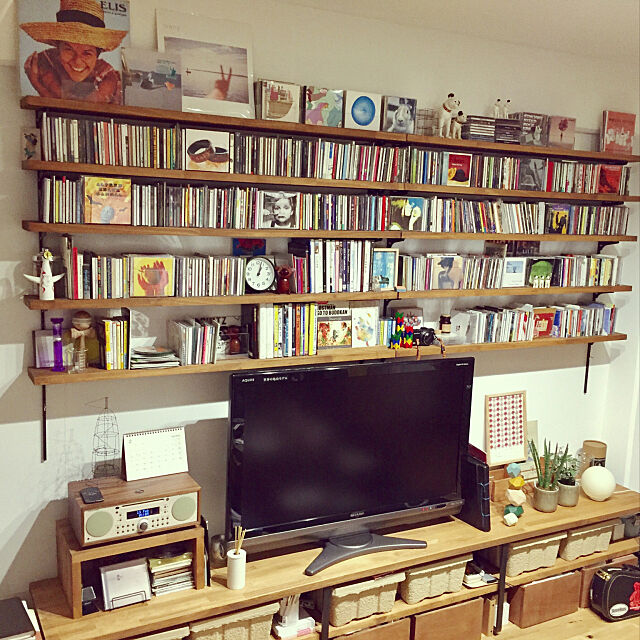 My Shelf,一人暮らし,ひとり暮らし,私の音楽環境,CD収納,試行錯誤中,好きなジャケットは飾りたくなる派 robi_tntmの部屋