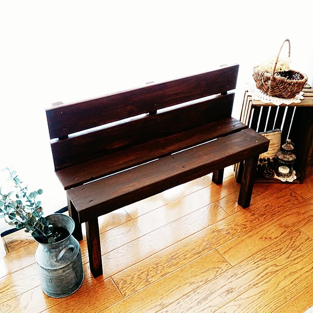 Lounge,すのこ,リメイク,DIY,ベンチ,ガーデン雑貨,木工雑貨,すのこと角材を付けただけ chachamaruの部屋