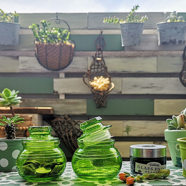My Shelf,ガラス瓶,ガラスペイント,ターナーガラスペイント,ペイント,ガラスペイント翡翠,緑色が好き,瓶リメイク,リメイク,保存容器 mionaの部屋