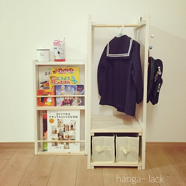 My Shelf,インナーボックス,キャンドゥ,ハンガーラック＊DIY ,ハンガーラック,DIY,マガジンラックDIY,マガジンラック,キッズハンガーラック umesyunomimasuの部屋