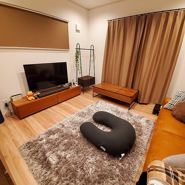 Lounge,モニター応募投稿,リビングハウス,Switch,Yogibo,ニトリ,DCM,ダイソー,リモコンラック,プーさん,おしゃれな家にしたい,テレビ台,ラグ,ハンガーラック mogの部屋