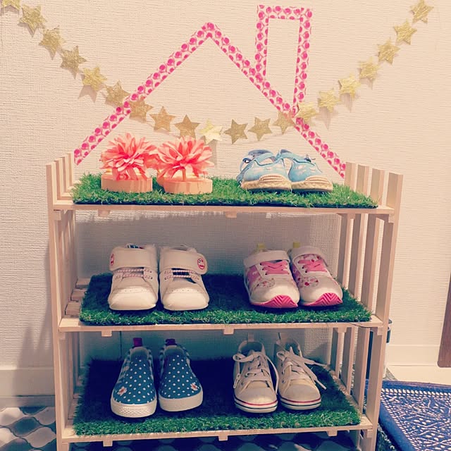 Entrance,すのこDIY,100均リメイク,100均,DIY女子,DIY,3分DIY,靴箱,子どもと暮らす,賃貸 theDIYholic-k_koの部屋