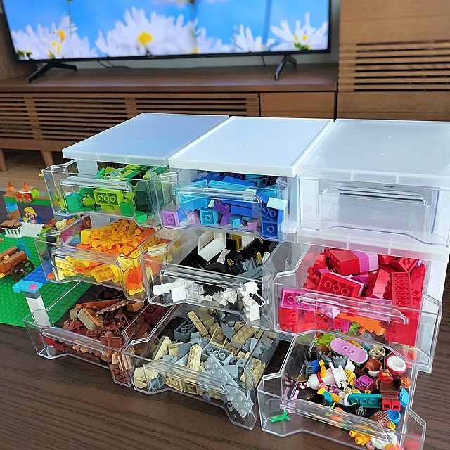 100均,こどものいる暮らし,おうち時間を楽しむ,シンプルナチュラル,デスクラボプルケース,デスクラボ,プルケース,ダイソー,セリア,レゴ収納,ブロック収納,クリアケース,セリア購入品,ダイソー購入品,My Desk pecoの部屋