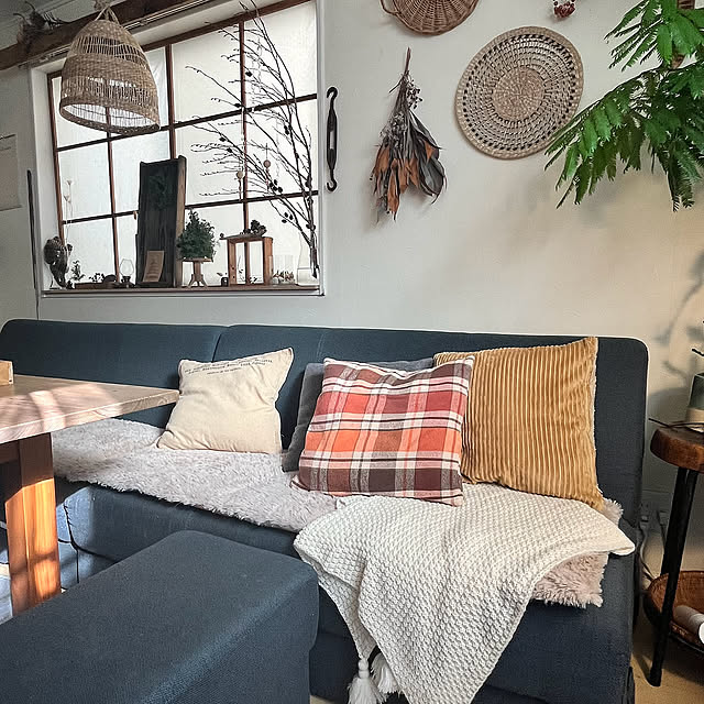 Lounge,洗濯OK,冬,しまむら,ふわふわ,冬支度,ソファーまわり,ふかふか,肌触り最高♡,ふかふかで気持ちいい,ダイニングソファ okkunの部屋