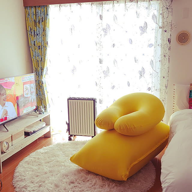 Overview,一人暮らし,yogiboのある暮らし,1K 9畳,Yogibo Midi,Yogibo support,デロンギマルチダイナミックヒーター,びっくりカーテン,Francfranc ymym-_-の部屋