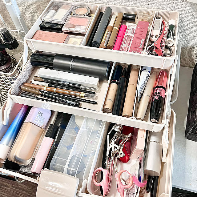 My Shelf,工具箱をメイクBOXに,100均,3COINS,メイク道具収納,メイクボックス収納,一人暮らし,ひとり暮らし GowBooの部屋