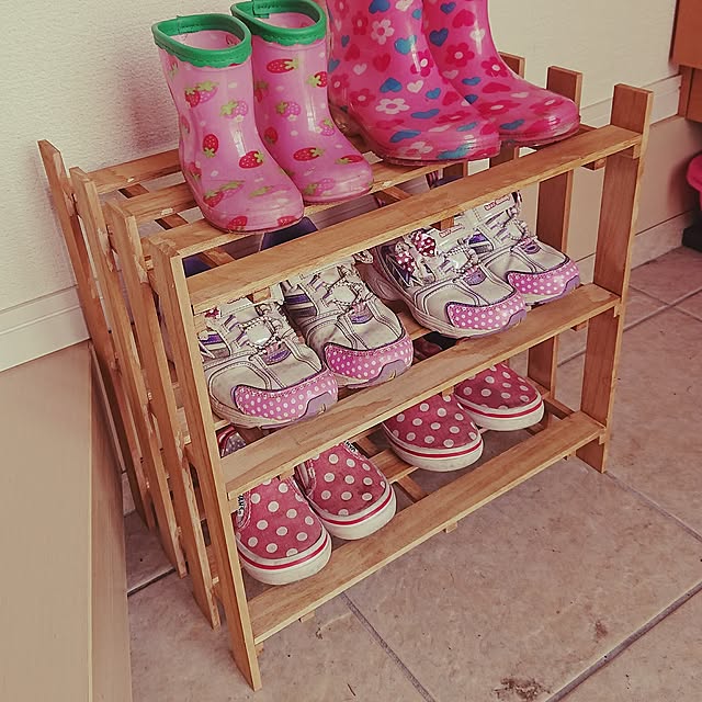 Entrance,すのこDIY,セリア,すのこ,シューズラック,子供靴棚 kaoriの部屋