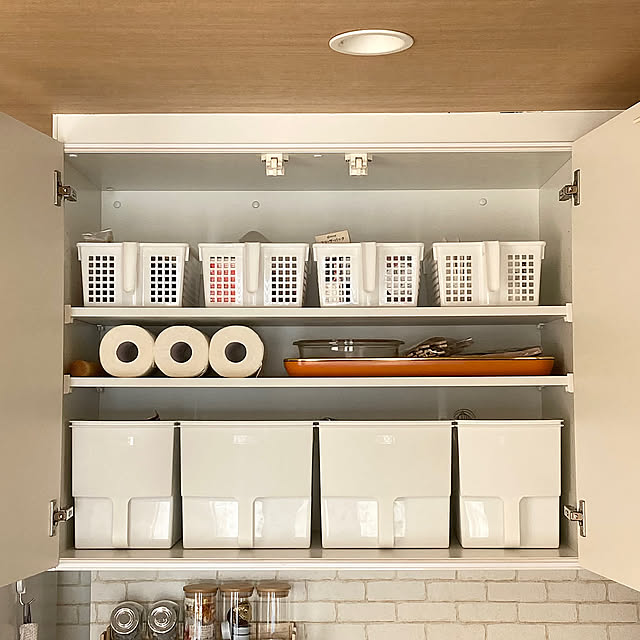 Kitchen,吊り戸棚,吊り戸棚収納,キッチン収納,ナチュラル,ホワイトインテリア,ナチュラルインテリア,ナチュラルシンプル,ナチュラルシンプルインテリア,セリア,seria,ホワイトキッチン,タカラスタンダード キッチン,100均 mimotoの部屋